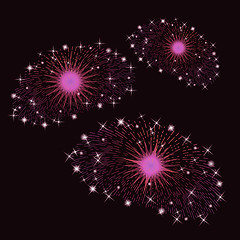 Image showing Set of Pink Fireworks