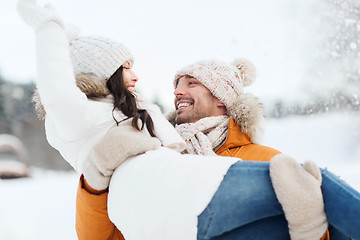 Image showing happy couple outdoors in winter