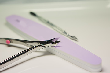 Image showing Closeup shot of woman in nail salon 