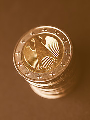 Image showing  Euro coins vintage