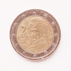 Image showing  Austrian 2 Euro coin vintage