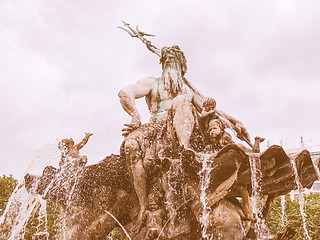 Image showing Neptunbrunnen fountain in Berlin vintage