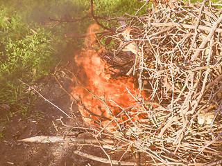 Image showing  Burning fire vintage