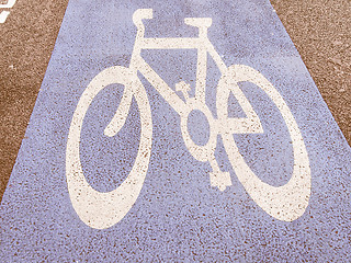 Image showing  Bike lane sign vintage