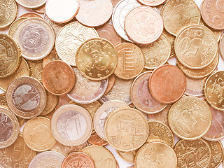 Image showing  Euro coins vintage