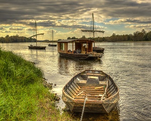 Image showing Wooden Boats on Loire Valley