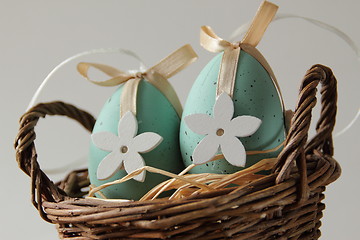 Image showing Easter eggs in the basket