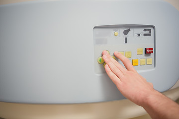 Image showing scientist Scanning the brains of patients with a tomography scan