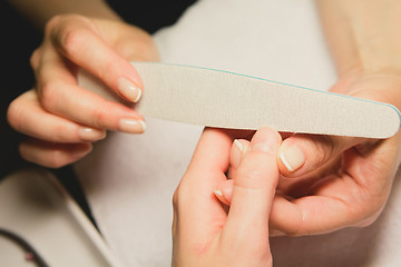 Image showing Closeup shot of woman in nail salon 