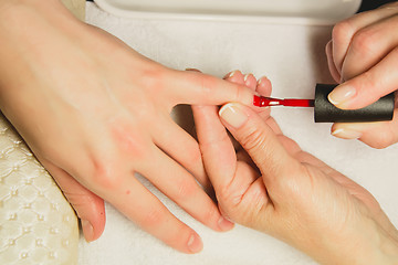 Image showing Closeup shot of woman in nail salon 
