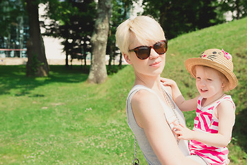 Image showing Mother and daughter in the park