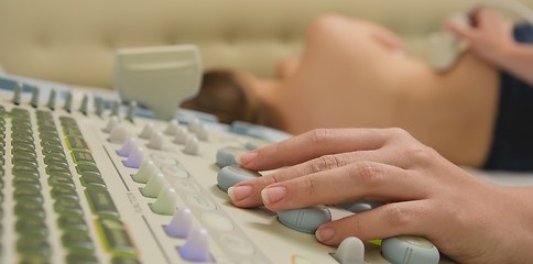 Image showing Ultrasound imaging of the abdomen