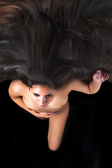 Image showing Beautiful undressed woman with ling hair