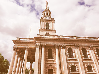 Image showing Retro looking St Martin church in London