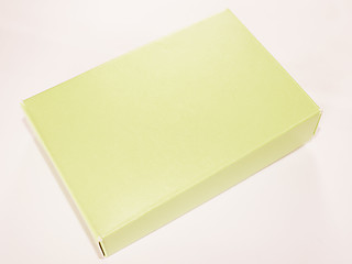 Image showing  Green yellow paper box vintage