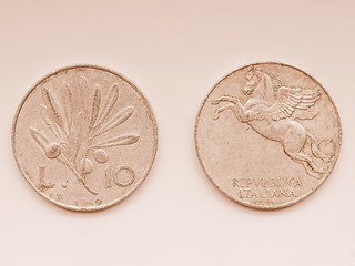 Image showing  Old Italian coins vintage