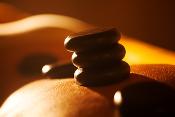 Image showing Hot stone treatment in day spa