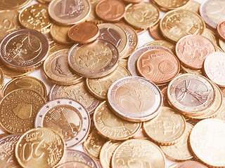 Image showing  Euro coins vintage