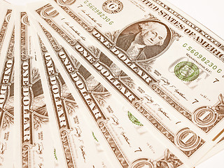 Image showing  Dollar notes 1 Dollar vintage