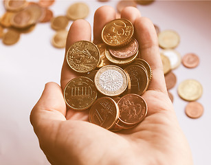 Image showing  Euro coins vintage