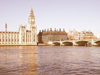 Image showing Houses of Parliament London vintage