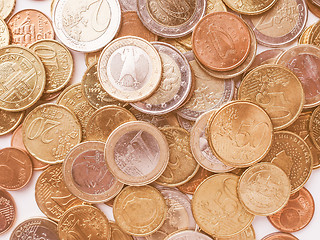 Image showing  Euro coins vintage