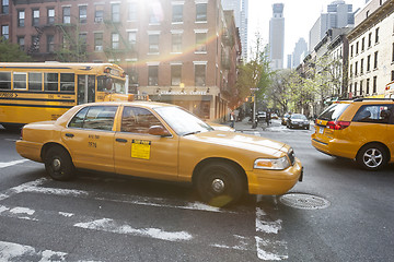 Image showing Yellow cab in Midtown Manhattan
