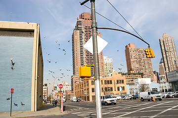 Image showing Street with traffic light in Midtown Manhattan