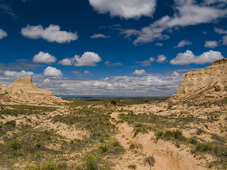 Image showing Bluffs framing Blue Sky