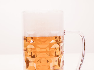 Image showing Retro looking Lager beer glass