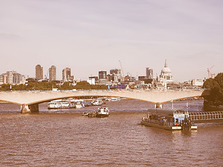 Image showing Waterloo Bridge in London vintage