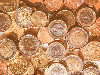 Image showing  Euro coins vintage