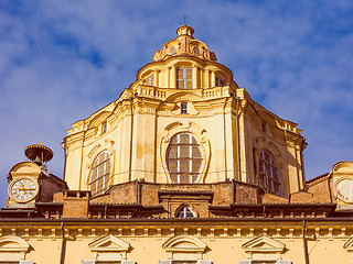 Image showing Retro look San Lorenzo church Turin