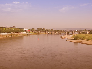 Image showing Elbe river in Dresden vintage