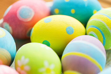 Image showing close up of colored easter eggs