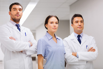 Image showing group of medics or doctors at hospital