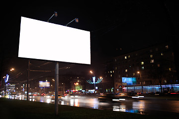 Image showing Empty billboard, by night