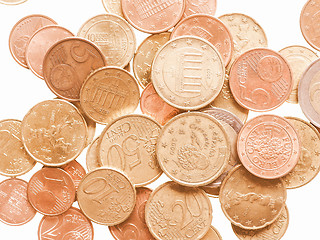 Image showing  Euro coins vintage