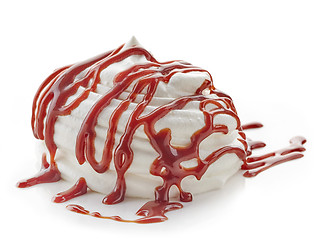 Image showing whipped cream with chocolate sauce