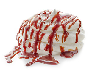 Image showing whipped cream with chocolate sauce