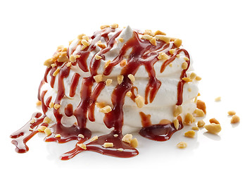 Image showing whipped cream with chocolate sauce and peanuts