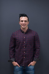 Image showing portrait of young startup business man in plaid shirt