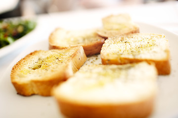 Image showing Sliced bread on plate