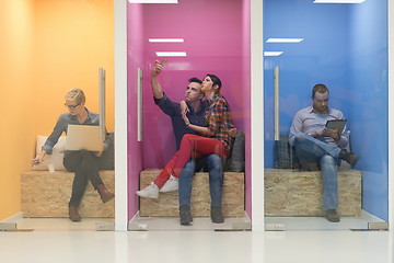 Image showing group of business people in creative working  space