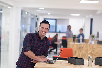 Image showing startup business, young  man portrait at modern office