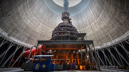Image showing Huge Power plant producing heat