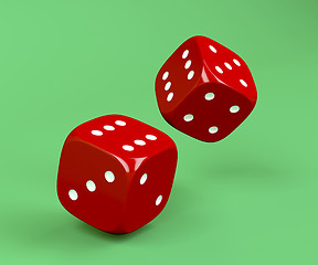 Image showing Red rolling dices