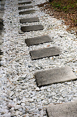 Image showing cement stepping stone walkway