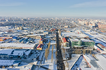 Image showing Bird eye view on 30 Let Pobedy street. Tyumen. Russia