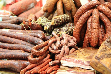 Image showing sausages and smoked meat